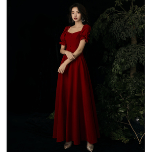 速发酒新色敬酒服红娘冬季结婚礼连服衣裙平时可穿订婚长款回门气