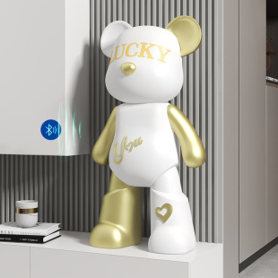 速发居奢熊客大电视柜装饰厅型落地摆件家轻高端大气上档次奶油风