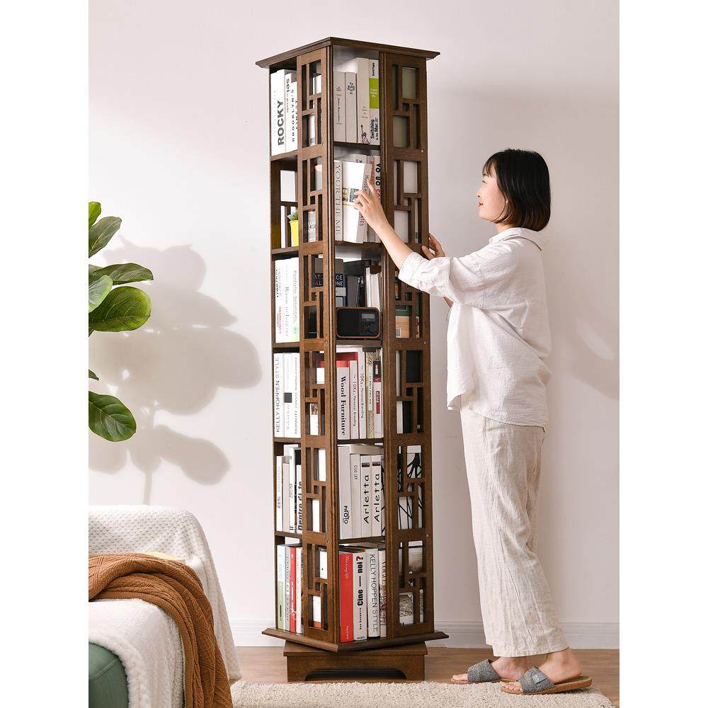 中式旋转书架360度书柜客厅落地儿童桌面实木置物架收纳家用简易,住宅家具,书架,淘宝优惠券,粉丝福利购,淘宝优惠卷