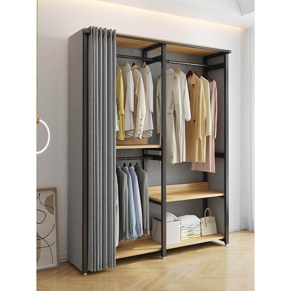 衣柜家用简易防尘布衣柜钢木组合衣架卧室出租房加厚收纳柜挂衣橱,住宅家具,独立衣柜,淘宝优惠券,粉丝福利购,淘宝优惠卷