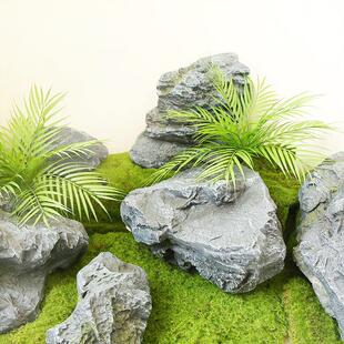 彷真石头造景假山装饰摆饰室内景观造景软装搭配阳台植物角布置
