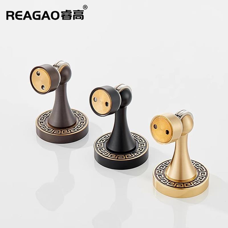 睿高全铜门吸大门黄铜家用防撞门碰卫生间强力磁性防风新中式墙吸