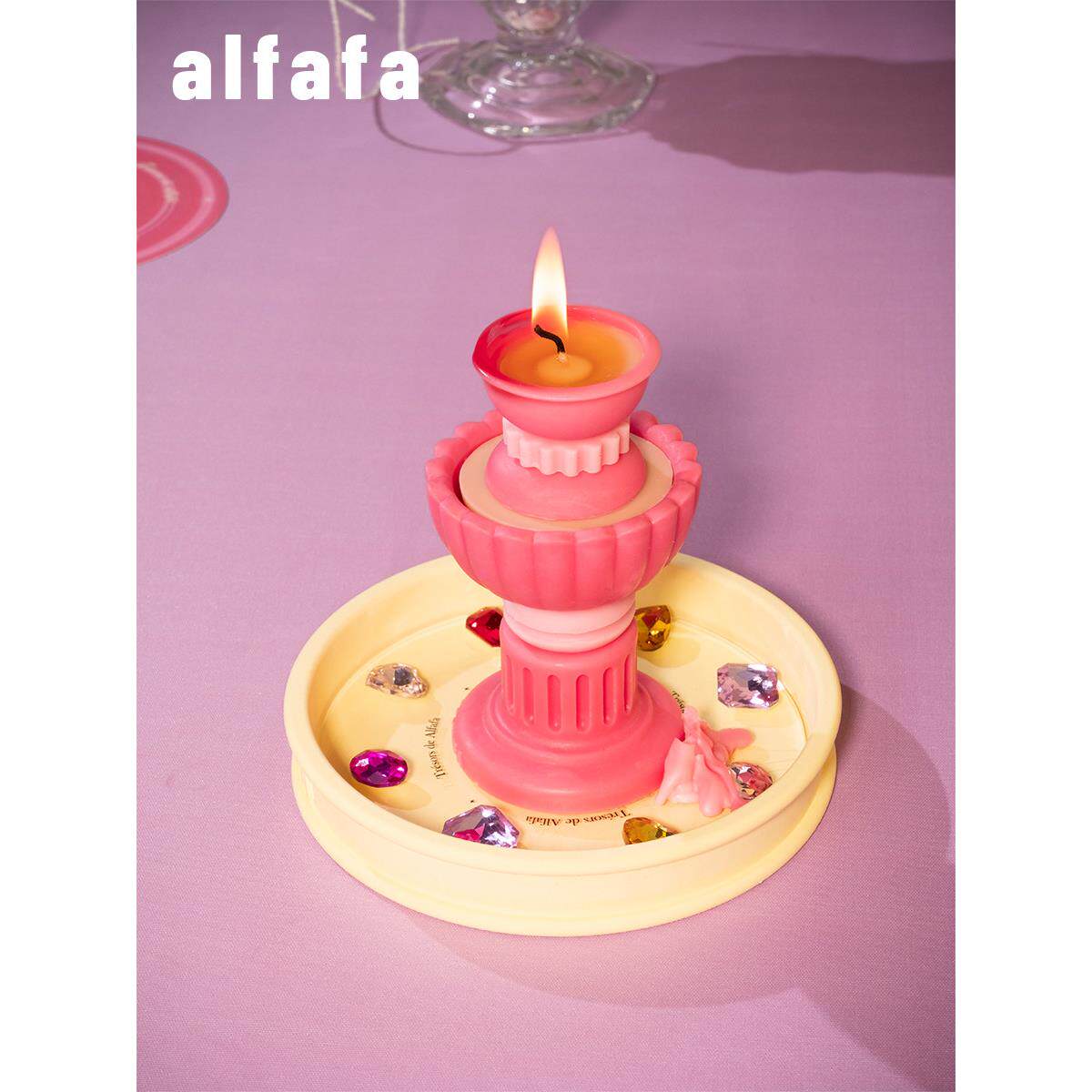 【七夕情人节礼物】紫花苜蓿许愿泉粉红宝藏原装香薰蜡烛礼盒浪漫