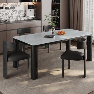 奢梵天然奢石芬迪白轻奢高级感大理石餐桌组合高端家用吃饭桌别墅