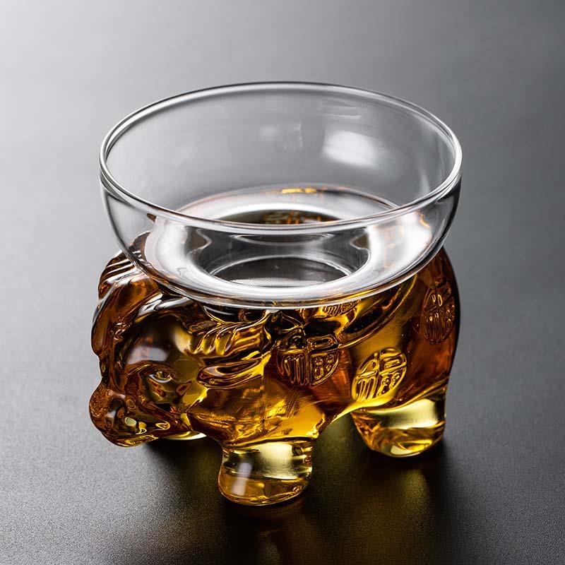 玻璃滤茶器茶漏创意茶叶滤茶器茶隔不锈钢茶网茶隔茶托 托功夫茶