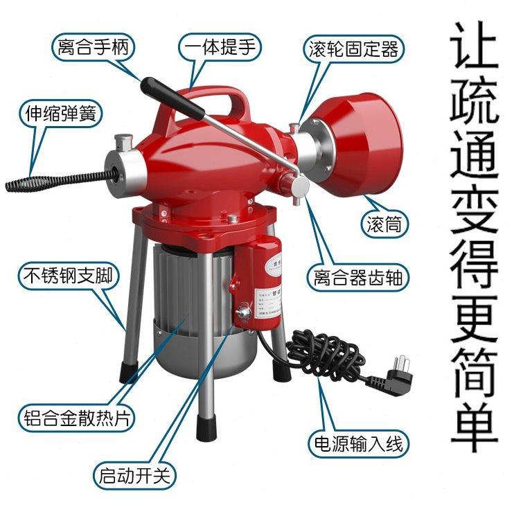 通下水道疏通神器专用工具下水管道疏通机疏通器电动专业厨房堵塞