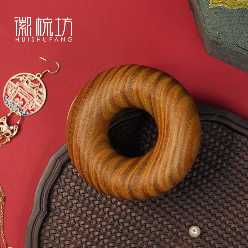 速发徽梳坊鹿角绿檀木甜甜圈全身通用按摩疏通家用身体腹部腿部刷