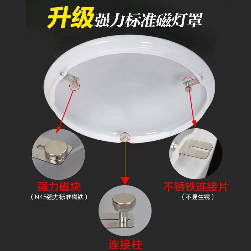 速发新款磁铁灯罩外壳罩圆形卧室灯罩通用客厅方形吸顶灯灯罩灯具图片