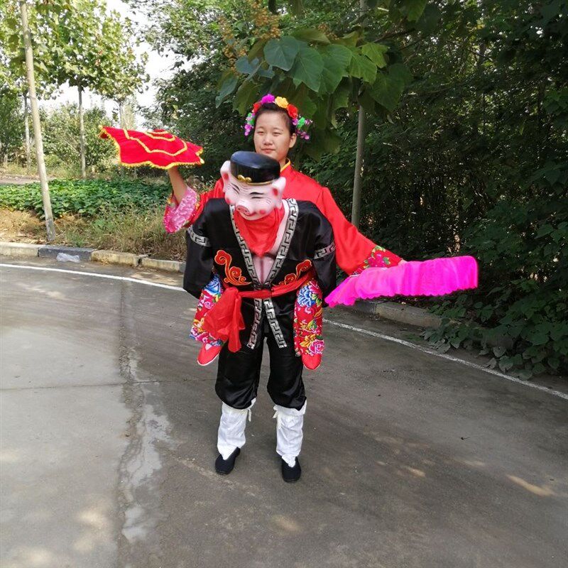 速发戏剧二人转猪八戒老汉头张公背媳妇老婆妻全套表演出服装社火