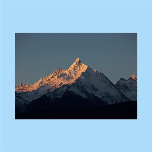 速发梅里雪山日照金山摄影海报丨听说看到,能幸运一整年丨横版丨