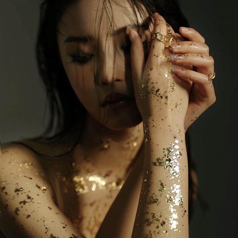 速发金箔纸贴脸饰品妆脸部装饰贴片舞台创意脸上妆容金属金色贴花