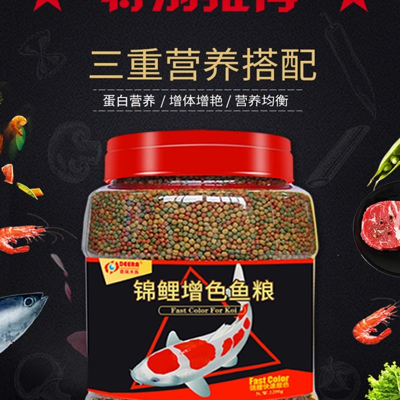 速发锦鲤饲料鱼食用颗粒专用小赏鱼饲料通观型鱼粮淡水鱼食料家用