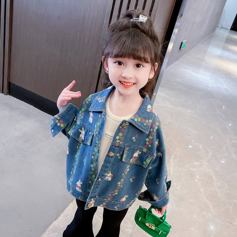 速发童外套春秋款2024新款儿童春季牛仔衣孩洋气衣服春装宝宝上衣