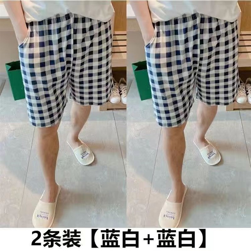 现货速发新款男士睡裤休闲短裤外穿大裤衩宽松五分裤大码沙滩裤薄