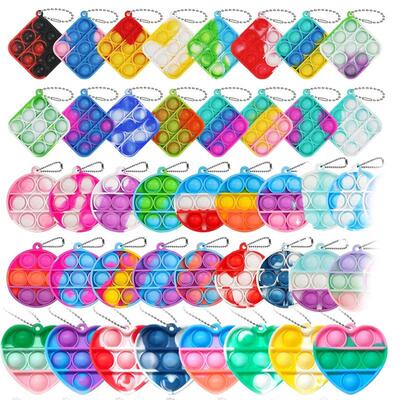 速发10/30/50Pcs+Pop+Keychains+Fidget+Toys+Bulk+Push+Stress+R