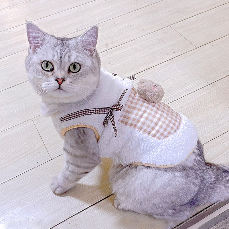 速发猫保衣服秋冬马甲布偶幼猫英短蓝猫小型犬防掉毛咪暖背心