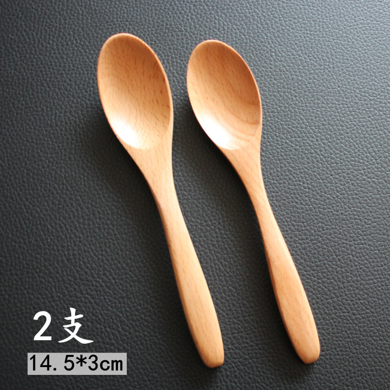 速发2支 健康纯宝勺子儿童餐具实练餐勺宝木小调羹防摔榉木训木勺
