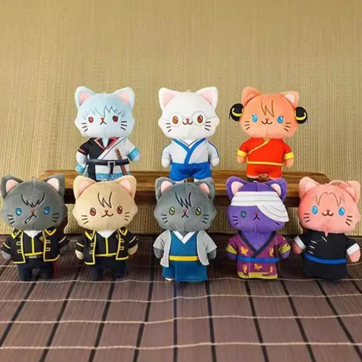 可爱卡通银魂周边玩偶坂田银时挂件桂小太郎眼罩猫公仔动漫猫仿娃