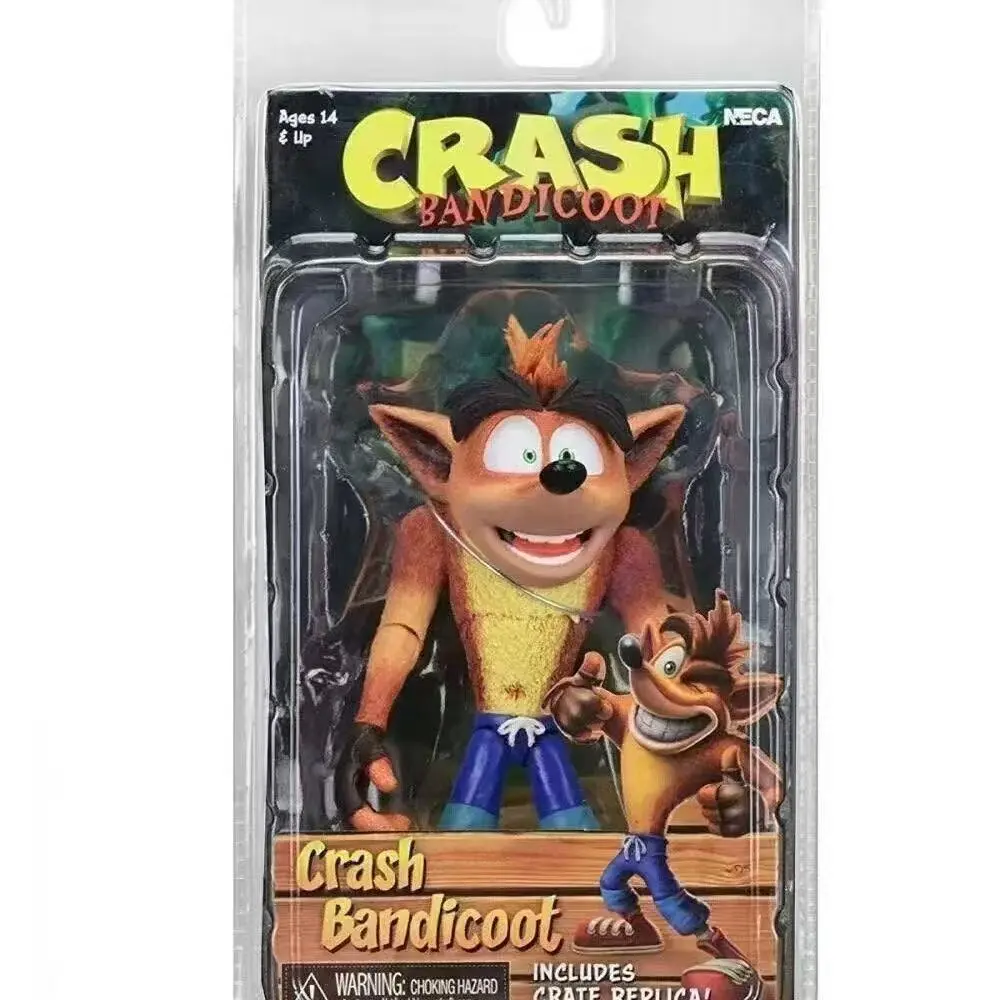 全新现货  NECA 古惑狼大进击 古惑狼Crash Bandicoot6寸疯狂三部