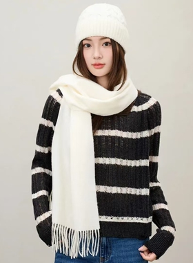 生日礼物Concise Kite纯羊毛围巾女秋冬季保暖围脖礼盒冬天送女生