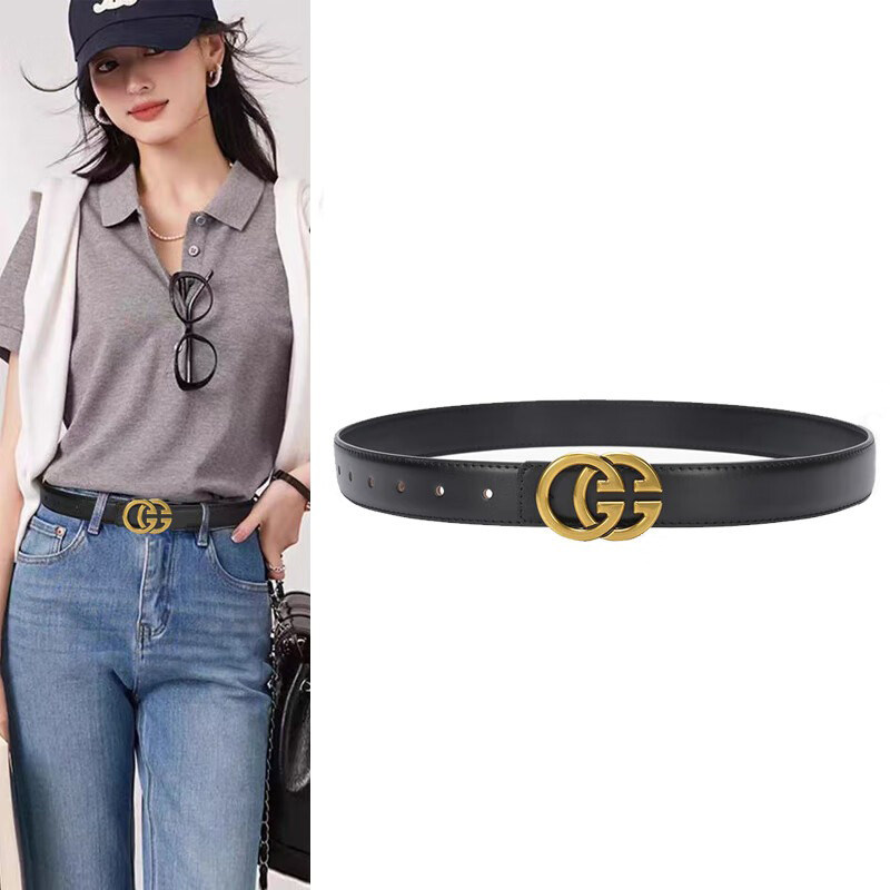 ConciseKite2025新款真皮腰带女