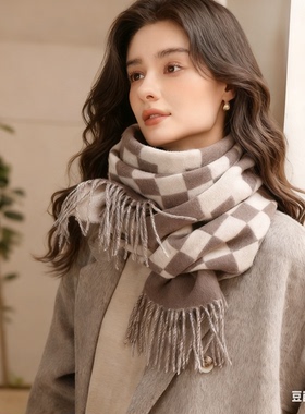 生日礼物Concise Kite纯羊毛围巾女秋冬季保暖围脖礼盒冬天送女生