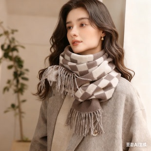 生日礼物Concise Kite纯羊毛围巾女秋冬季保暖围脖礼盒冬天送女生