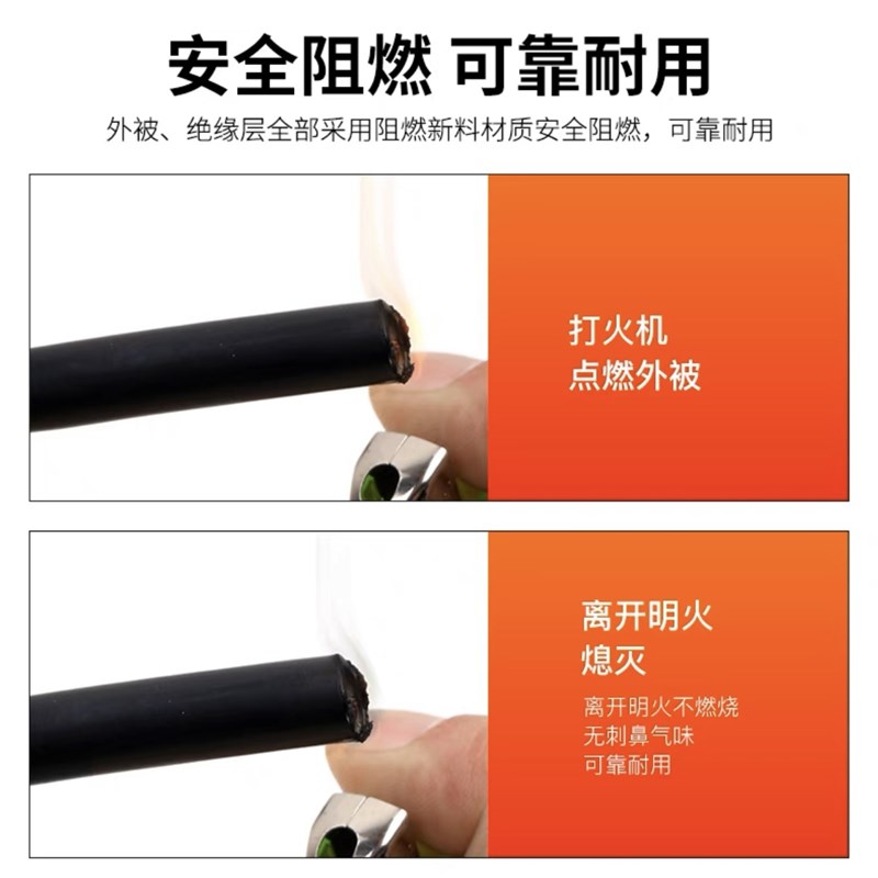 珠江国标纯铜芯RVV电源线2 3 4 5芯0.5-6平软护套电缆线家用线线