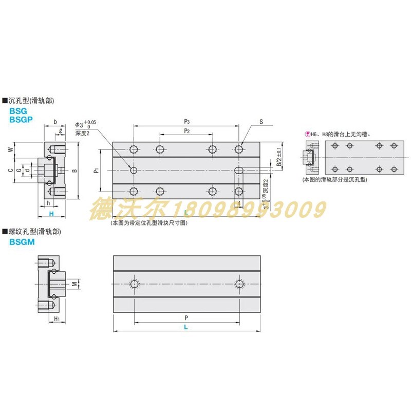 滚珠直线导轨BSG8-25/BSGM6-25/BSGP10-55/BSG13-45/BSGM13-70