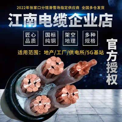 国标纯铜芯YJV2 3 4 5芯10 16 25 35平方室外工程电缆线 江南电缆