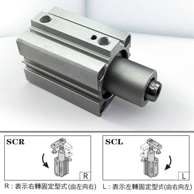 气立可90度旋转夹紧气缸SCR SCL12 16 20 25 32 40*10 20-F-SD-SE