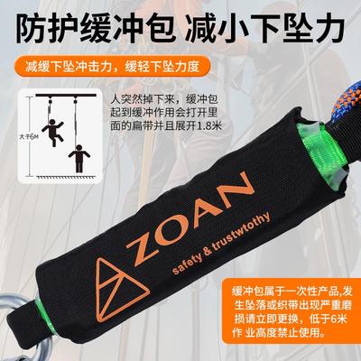 品致PINZH新国标 五点式风电专用安全带双钩缓冲绳套装轨道防坠器