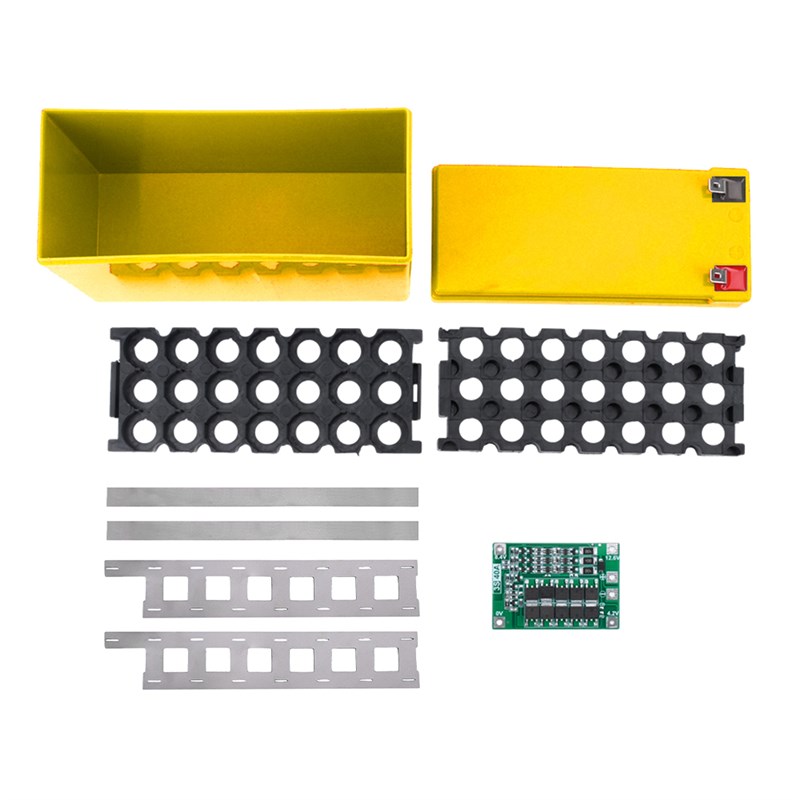 18650电池盒套装带镍片支架12V 7ah锂电池盒带3S 40A均衡保护板