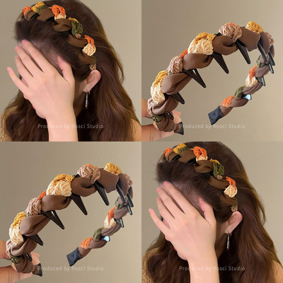 甜美百搭齿梳防滑发箍女日常外戴高颅顶发卡头箍发饰2025秋冬新款