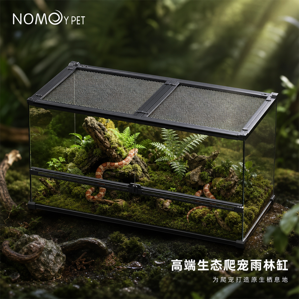 诺摩雨林缸双开门顶部网可以层叠