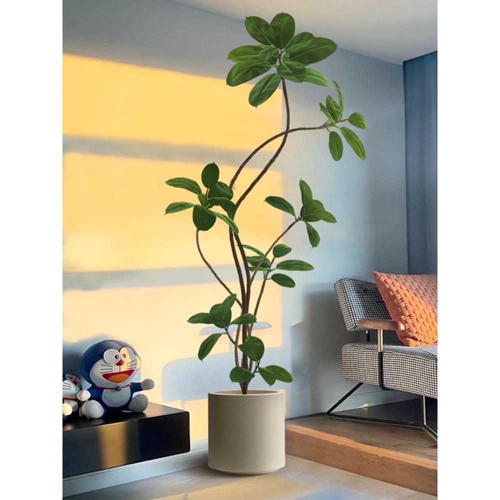 大型客厅落地摆件高端装饰品室内沙发旁假植物盆栽绿植仿真橡皮树