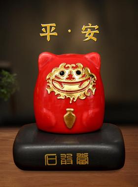 石敢当小摆件可爱创意泉州狮子门口客厅桌面装饰厦门漆线雕工艺品