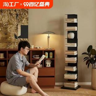 小书架简易转角创意书柜 隐形书架落地置物架家用客厅墙角铁艺立式