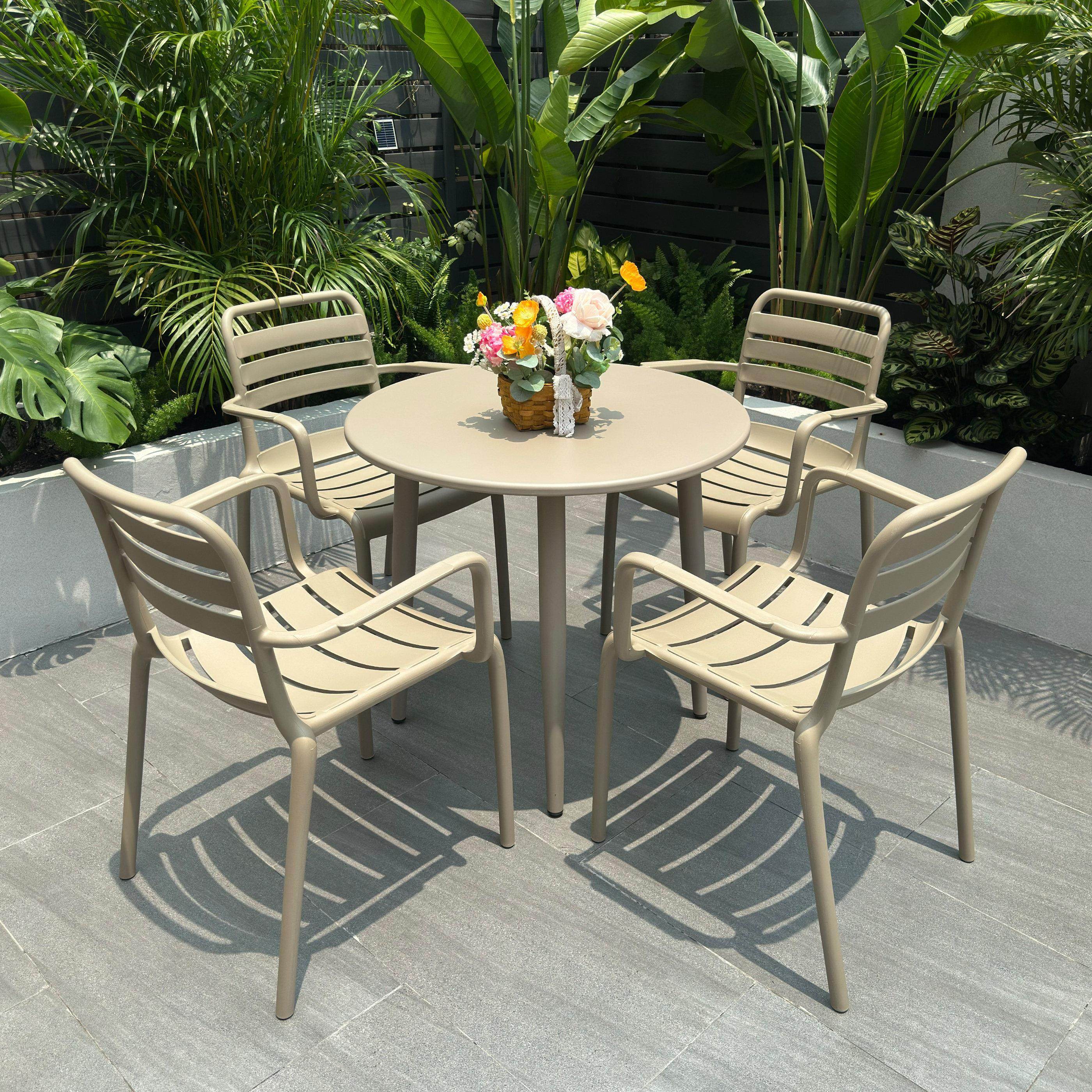 桌椅组合户外网红露天外摆区奶茶店咖啡休闲 阳台休息区洽谈圆桌