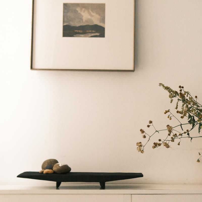 客厅民宿风格高端茶几摆件实木装饰摆盘蜡烛托 托家居博主款摆件