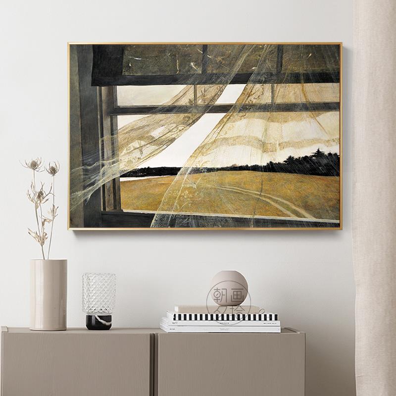 海风安德鲁怀斯装饰画客厅书房酒吧壁画小众艺术民宿酒店宾馆挂画图片