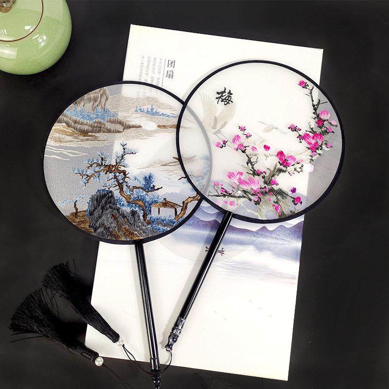 中国风复古代文艺刺绣团扇子宫扇汉服COS拍照古风圆形夏季舞蹈扇,居家日用,扇子,淘宝优惠券,粉丝福利购,淘宝优惠卷