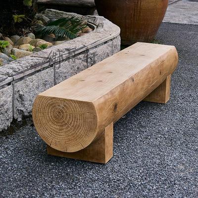 户外长凳公园庭院坐凳民宿酒店设计师休息凳仿木做旧露天休闲凳