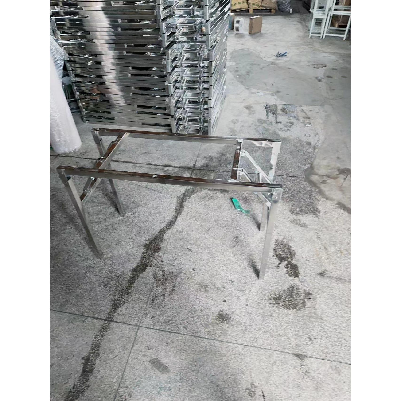 不锈钢折叠架子桌腿可折叠支架单层折叠简易支架培训快折叠餐桌脚