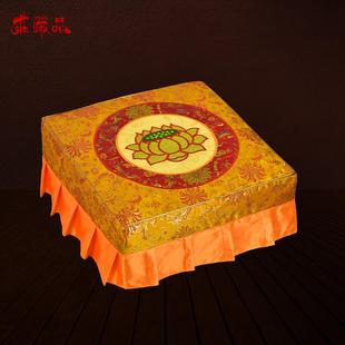 庄严品拜垫套家用拆洗磕头跪垫套铜板花刺绣莲花方形蒲团换洗套子