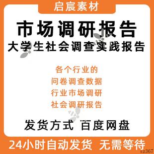 调研报告范文大学生市场调查可行性分析万能模板数据问卷方案资料