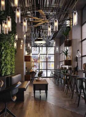 blender高档酒吧写实场景工程文件餐厅咖啡厅3D模型室内建筑渲染