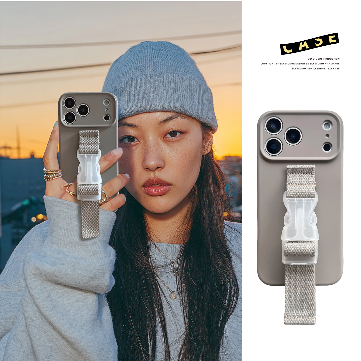 液态灰色官网同款苹果17promax手机壳适用iphone16高品质15plus亲肤手感Air精孔14PRO腕带支架多功能斜挎防摔