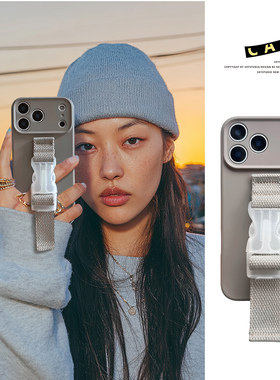 液态灰色官网同款苹果17promax手机壳适用iphone16高品质15plus亲肤手感Air精孔14PRO腕带支架多功能斜挎防摔