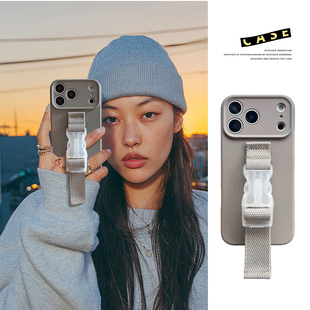 液态灰色官网同款苹果17promax手机壳适用iphone16高品质15plus亲肤手感Air精孔14PRO腕带支架多功能斜挎防摔